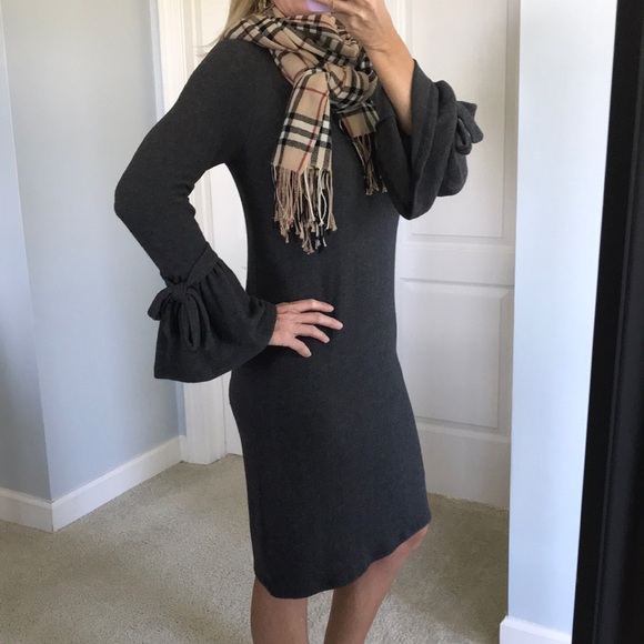 Charcoal Bell Sleeve Dress - Picture 3 of 8